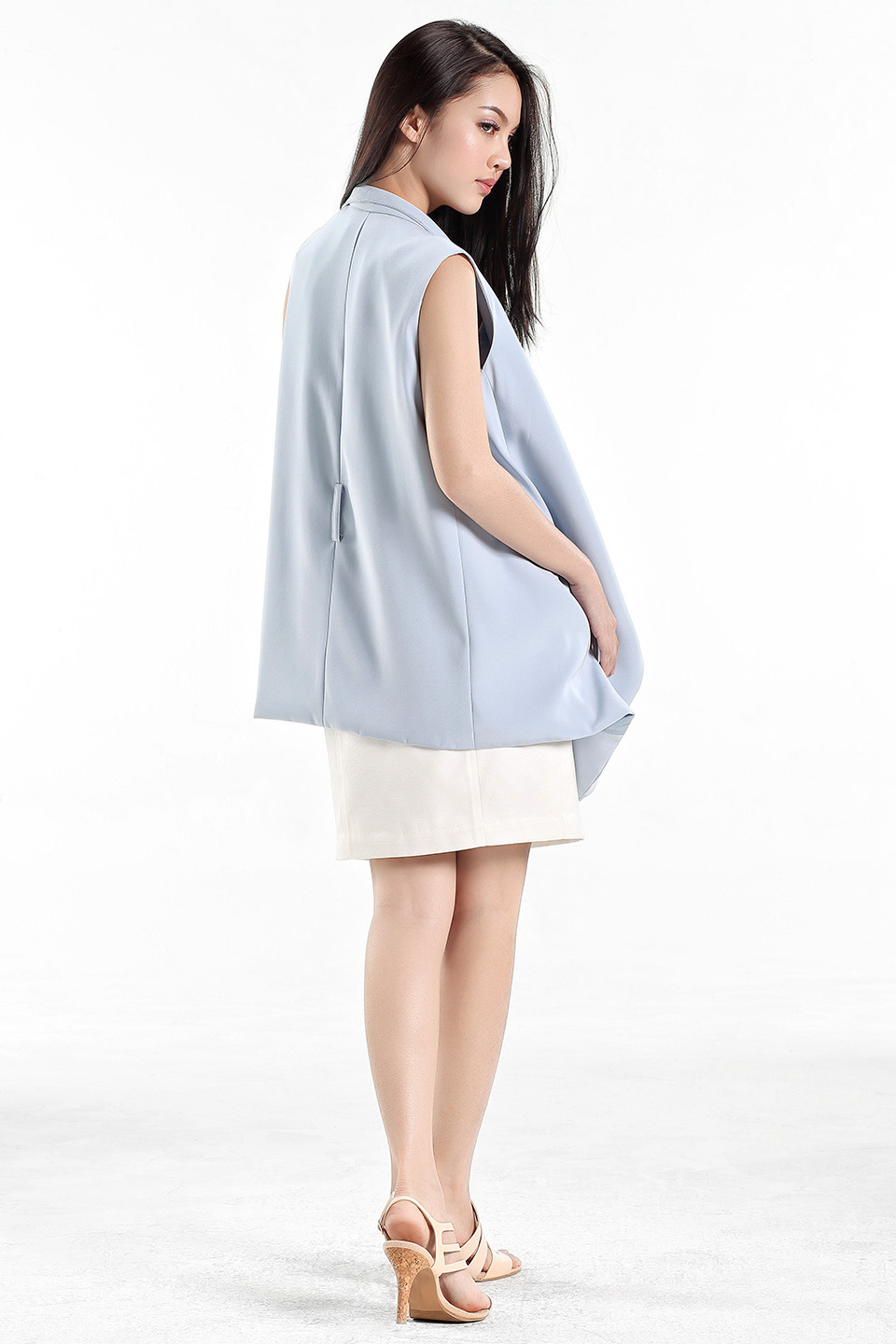 Belted Sleeveless Blazer