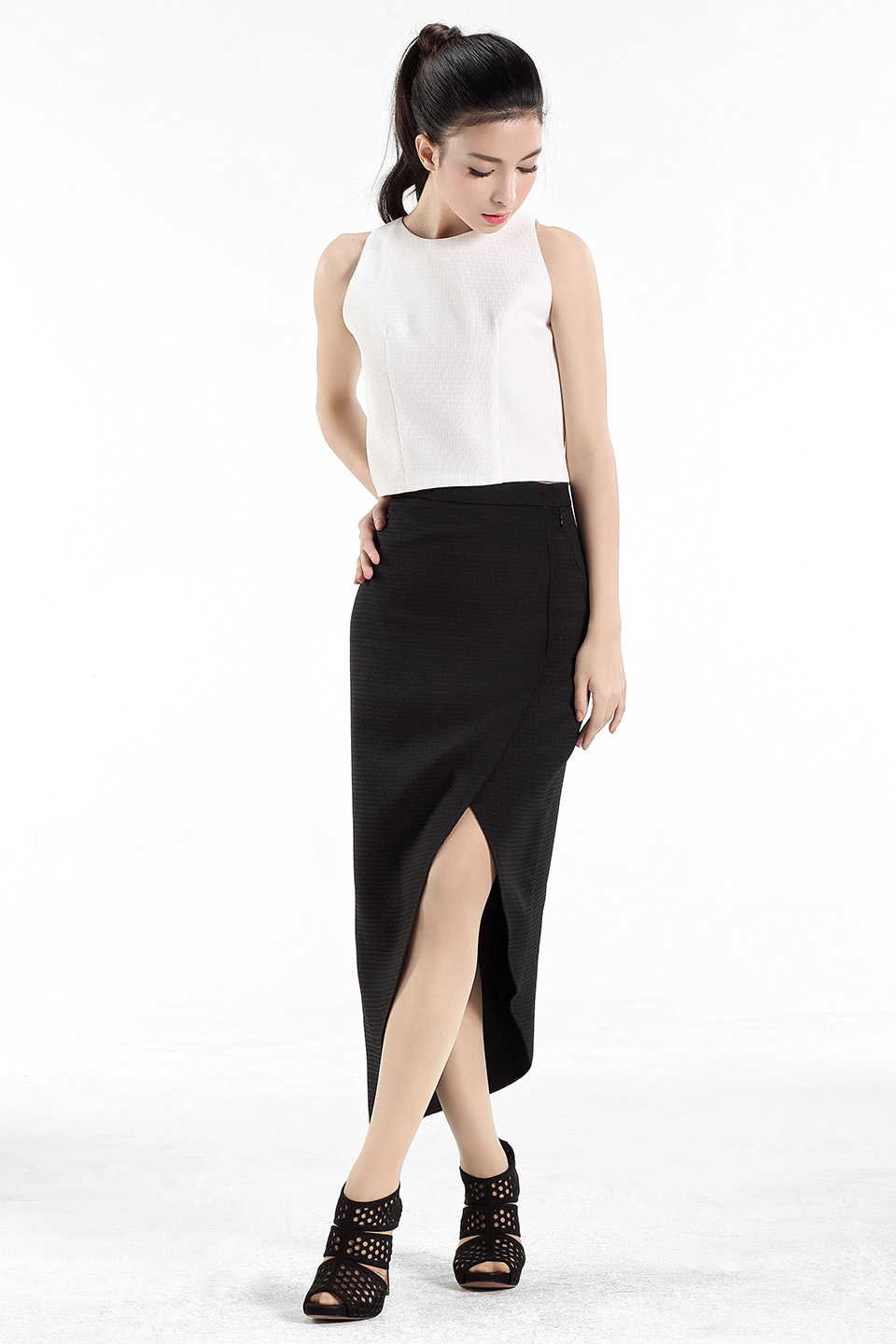 Asymmetrical Wrap Maxi Skirt