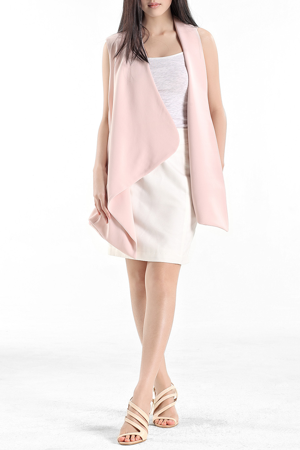 Belted Sleeveless Blazer