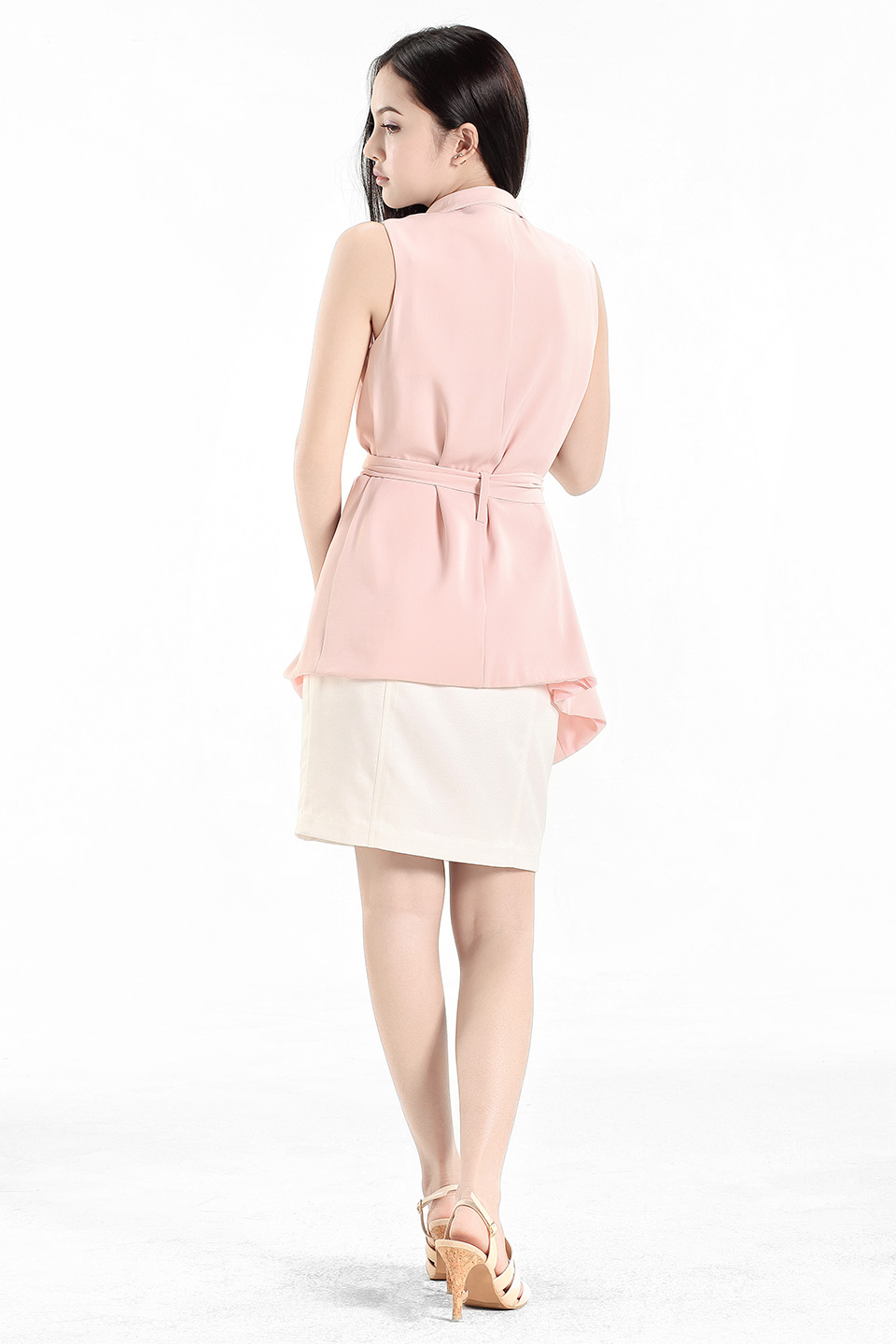 Belted Sleeveless Blazer