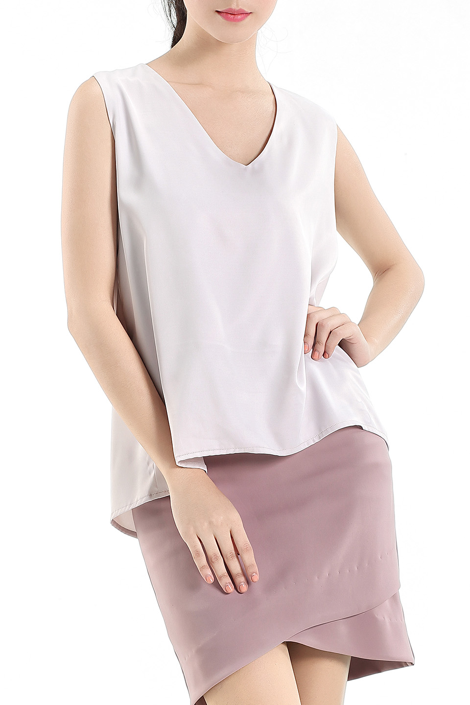 Sleeveless Cowl-Back Top