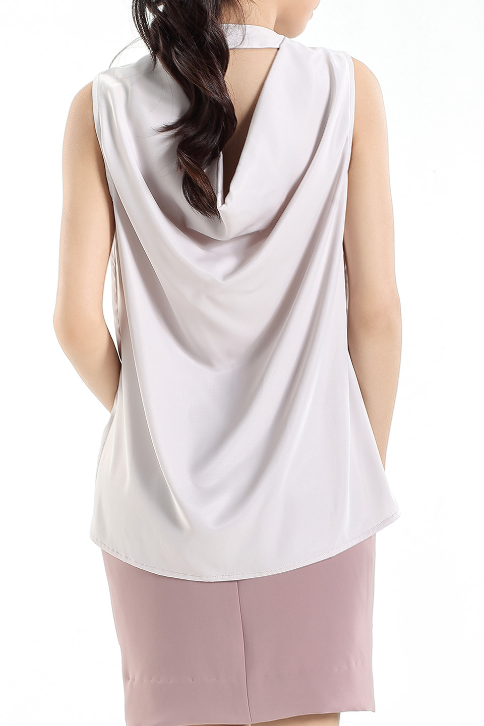 Sleeveless Cowl-Back Top