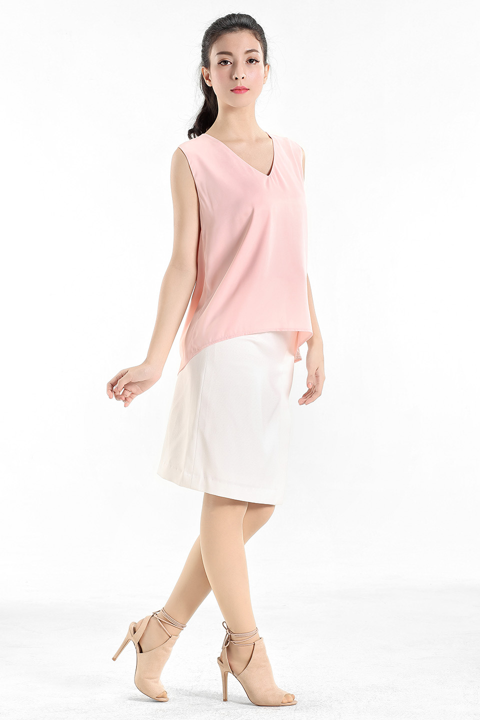 Sleeveless Cowl-Back Top